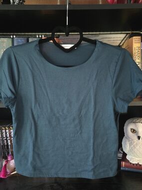 Classic Crewneck Short Sleeve Top - Teal Green